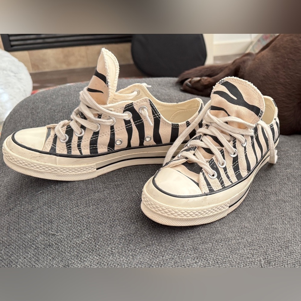 Rad Zebra print Converse (Chuck Taylor’s) in EUC